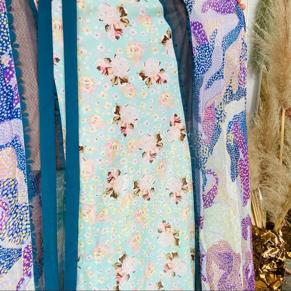 ANTHROPOLOGIE Byron Lars Wilderflora Patchwork Blue Floral Maxi Dress 2 - Picture 11 of 12